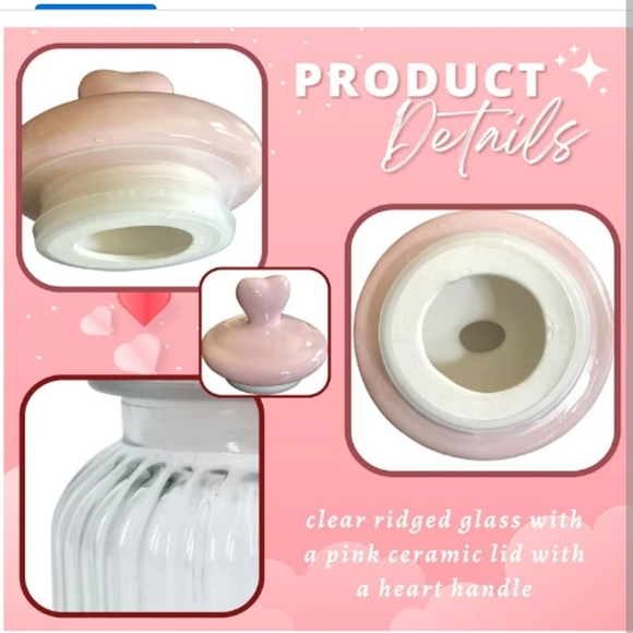 Pink Heart Lid Glass Jar - Picture 4 of 6